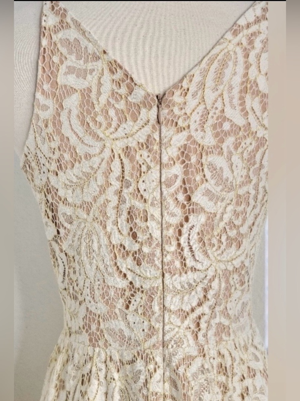 Dress the Population Melina Gold & Ivory Lace Maxi Dress - Picture 7 of 16